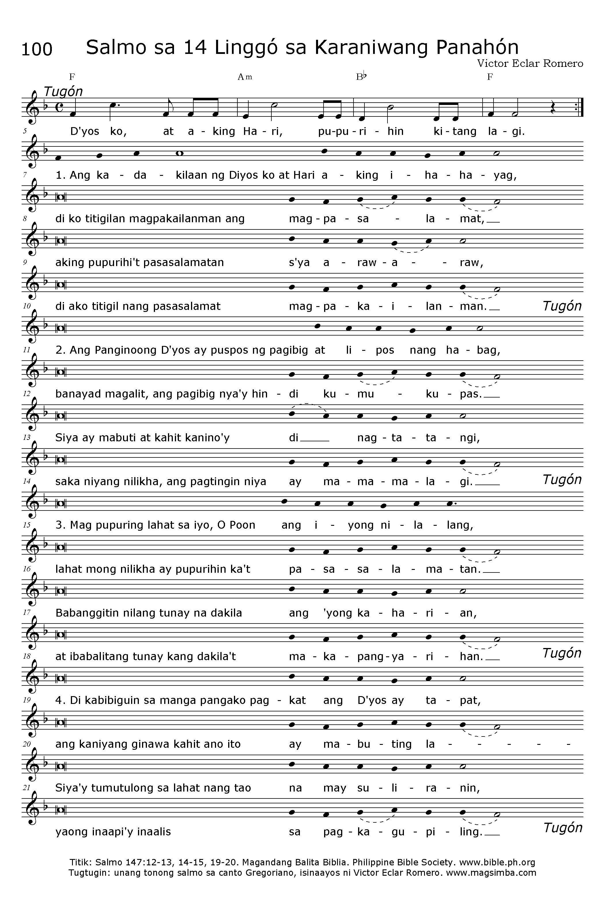 100-Salmo sa 14 Linggo sa Karaniwang Panahon